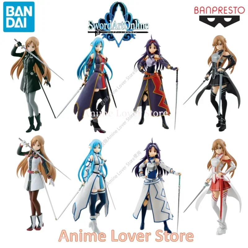 

In Stock Original Bandai Banpresto SQ Sword Art Online Asuna Yuuki Anime Action Figure Toys Collectible Model Ornaments
