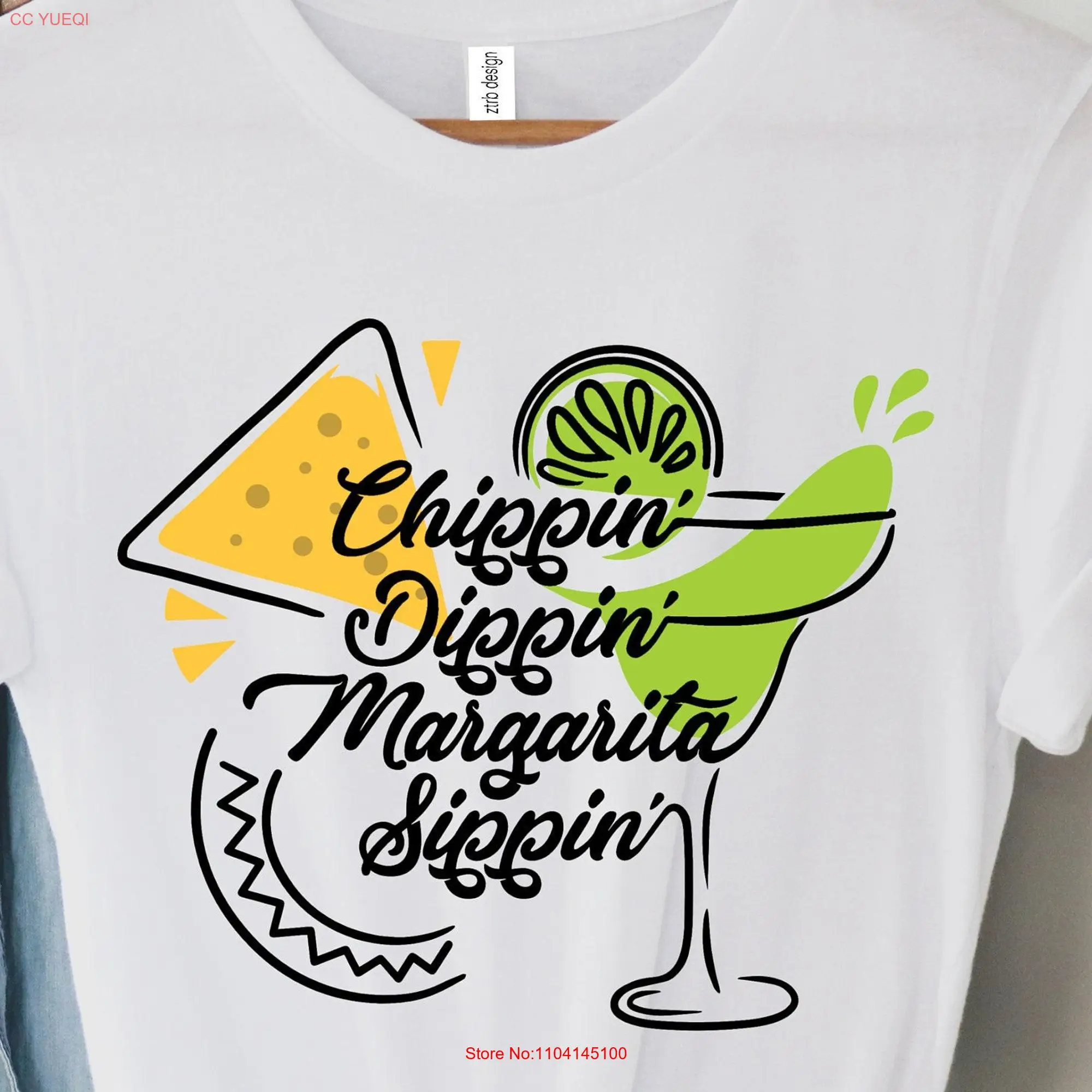 Margarita T Shirt Funny Summer Tequila Chippin Dippin Sippin Drinking Cinco De Mayo long or short sleeves