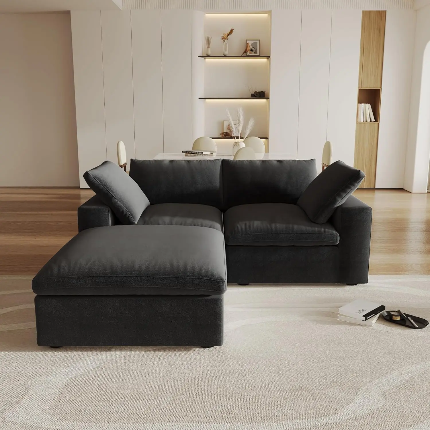 Modułowa sofa modułowa do nowoczesnych przestrzeni mieszkalnych: minimalistyczny zestaw kanap do domu i biura.