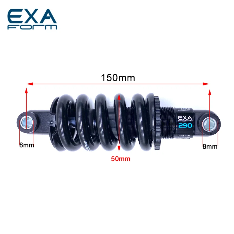 KS EXA Form 290 Bicycle Shock Absorber Rear Shocks 125 150 165 190mm for Downhill CX MTB Moutain Bike Electric Scooter 650LBS