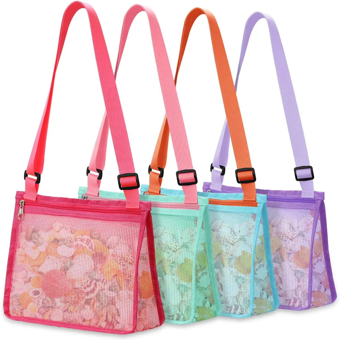 

Children Toy Mesh Bag Beach Seashell Toy Protable Storage Bags Women Cosmetic Swimming Accessories Shell Storage Bag for Travel