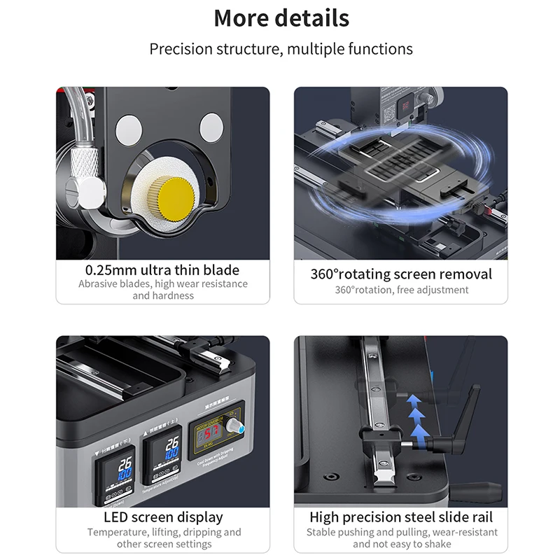 QIANLI STARSHIP Adaptive Screen Cutting Machine Mobile Phone Curved Straight Screen Separator Frame Rear Cover Plate Repair Tool