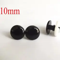 200pcs 10mm 100 Pair Flat Black safety eyes For Teddy Bear Dolls Toy Animal Felting