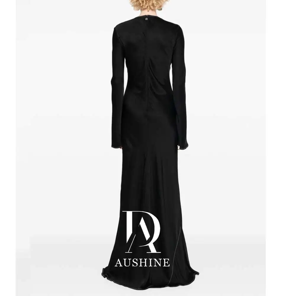 Aushine Customized Birthday Evening Dress Floor Length Full Sleeves Summer Elegant Wedding Party Gowns For Women Arab 2024Fu