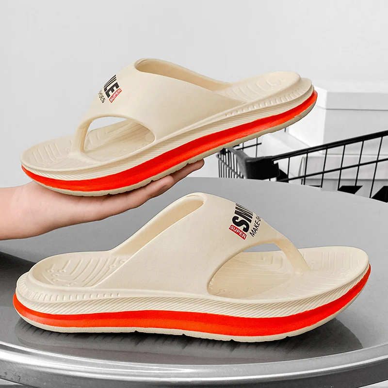 Summer Men Flip-flops Thick-soled Non-slip Man Sandals Outdoor Casual Shoes Light And Comfortable Beach Shoes New Mens Slippers