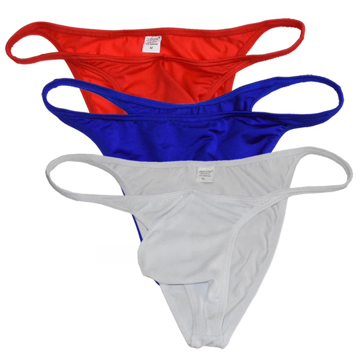 3 حزمة بيكيني ملخصات ملابس داخلية للرجال زلة الجانبين المفتوحة تعزيز الحقيبة بسط دباغة جذع تنفس سريعة الجافة سيور الشاطئ