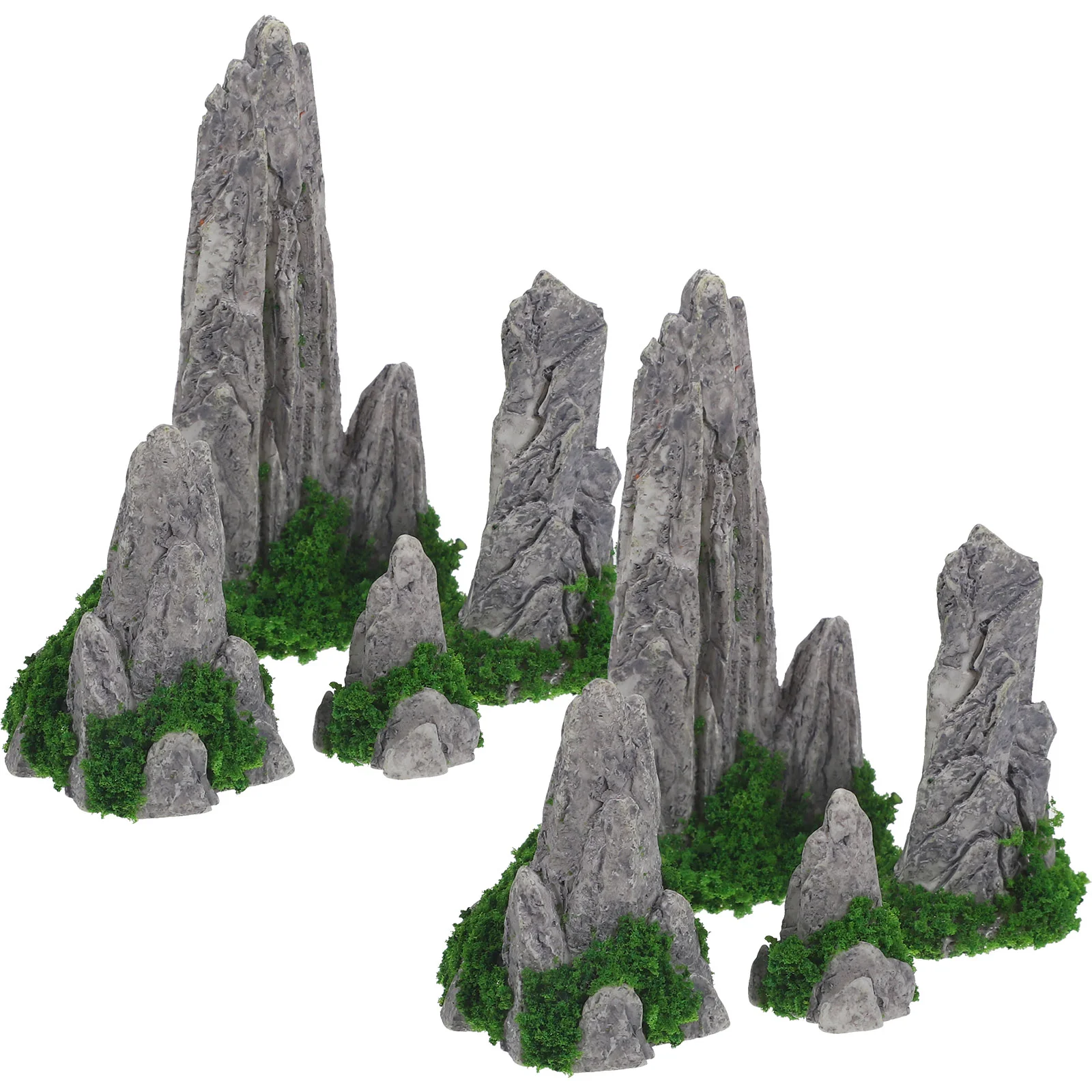 8 Pcs Simulated Rockery Ornaments Landscape Micro Resin Scenery Simulation Delicate Decor
