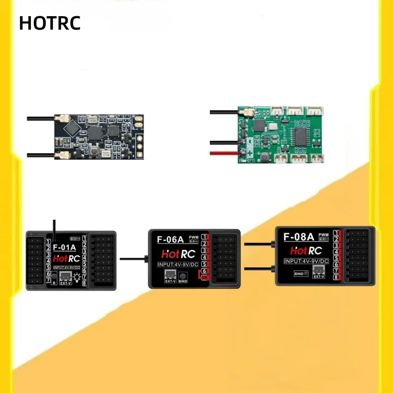 HOTRC series receiver RC vehicle models are equipped with light-controlled f-05A/f-06A/f-08A/ standard version with gyroscope