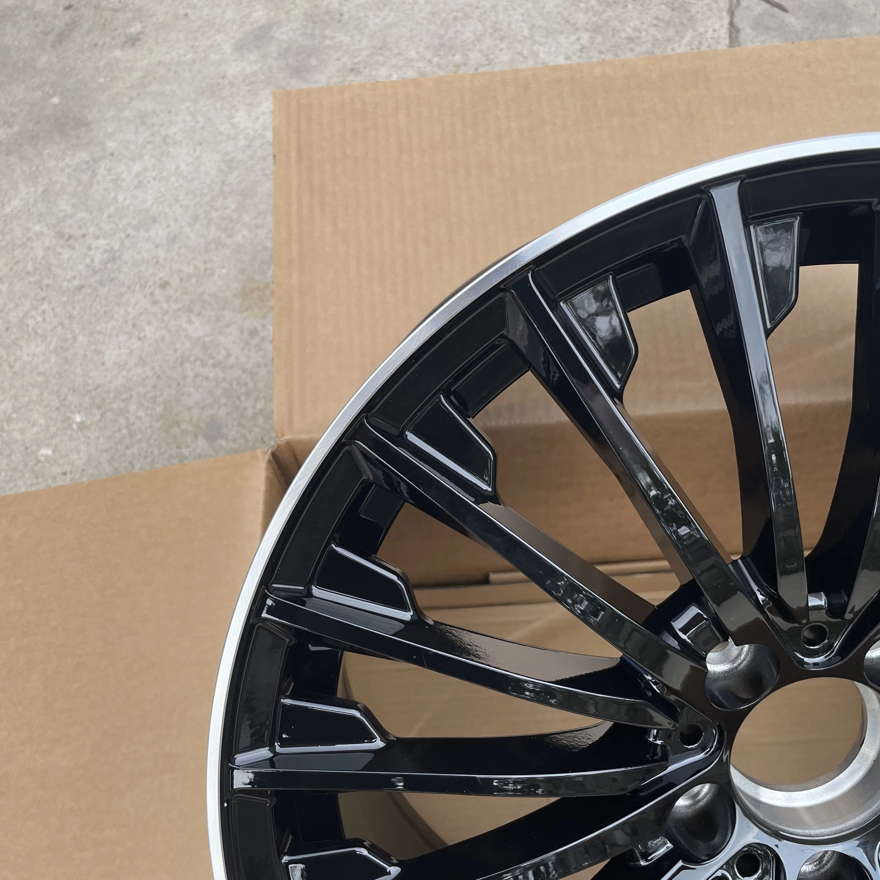 5x112 Concave Alloy Rims 18 Inch Passenger Car Wheels Flow Forming Black Machined Lip for  C-Class/E-Class W211 W204