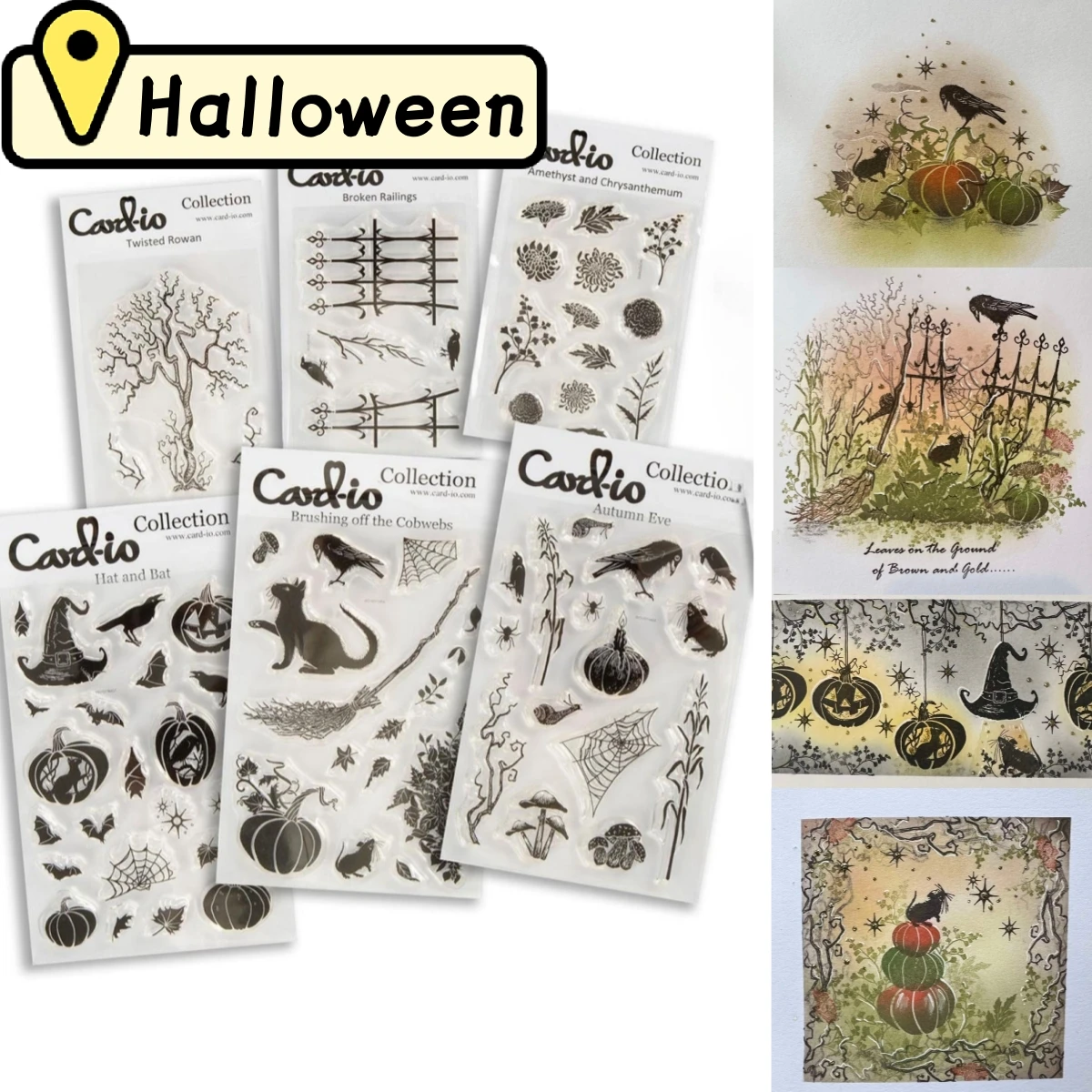 

2024 Halloween Cobwebs Hat Railings Rowan Clear Stamps Stencil Die for DIY Scrapbook Handcraft Paper Gift Card Autumn Eve New