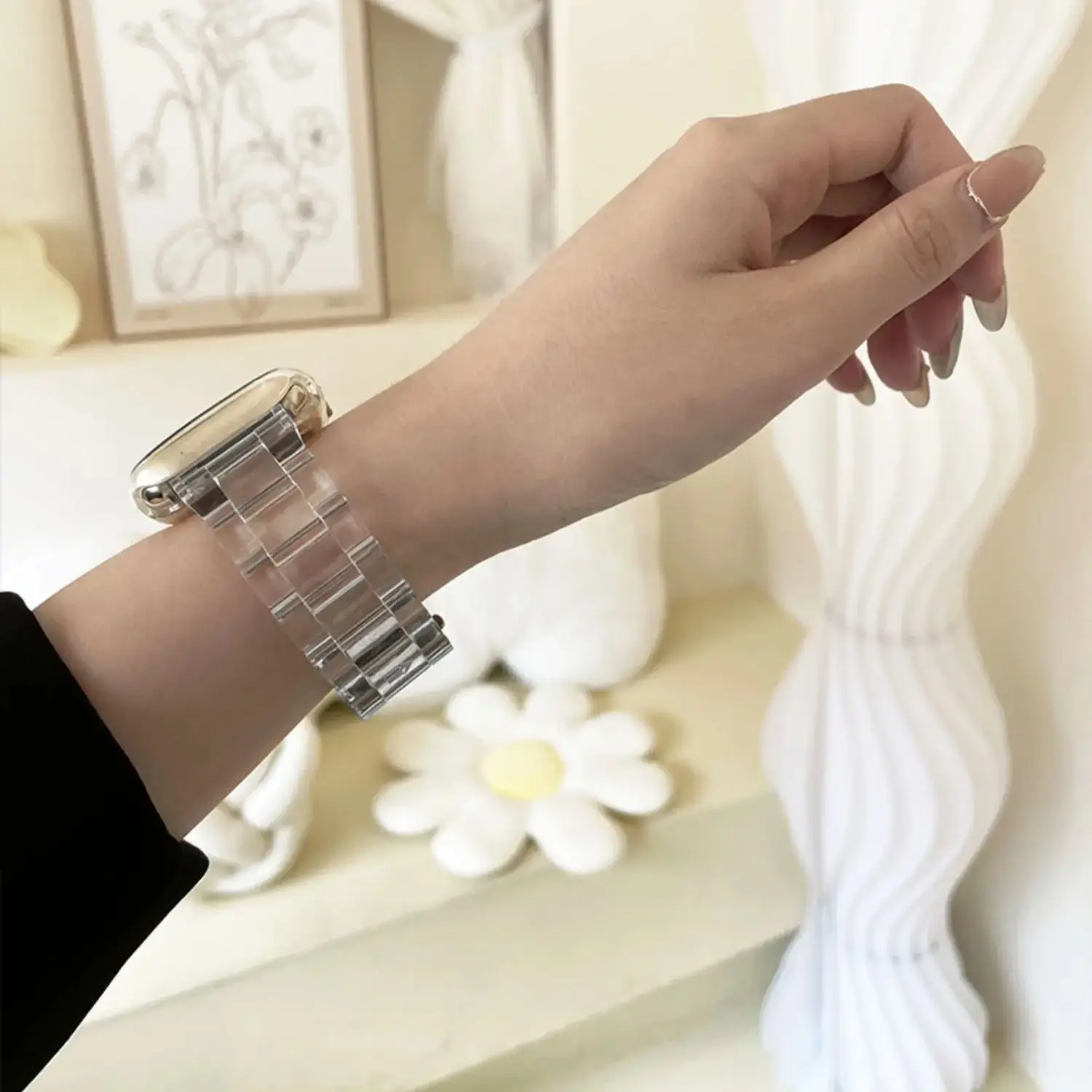 Transparent Watch Strap for Apple Watch Band 44mm 45 46 49 38 40 41 42mm Colorful Bracelet for iWatch Series 10 9 8 7 6 5 4 SE image 3