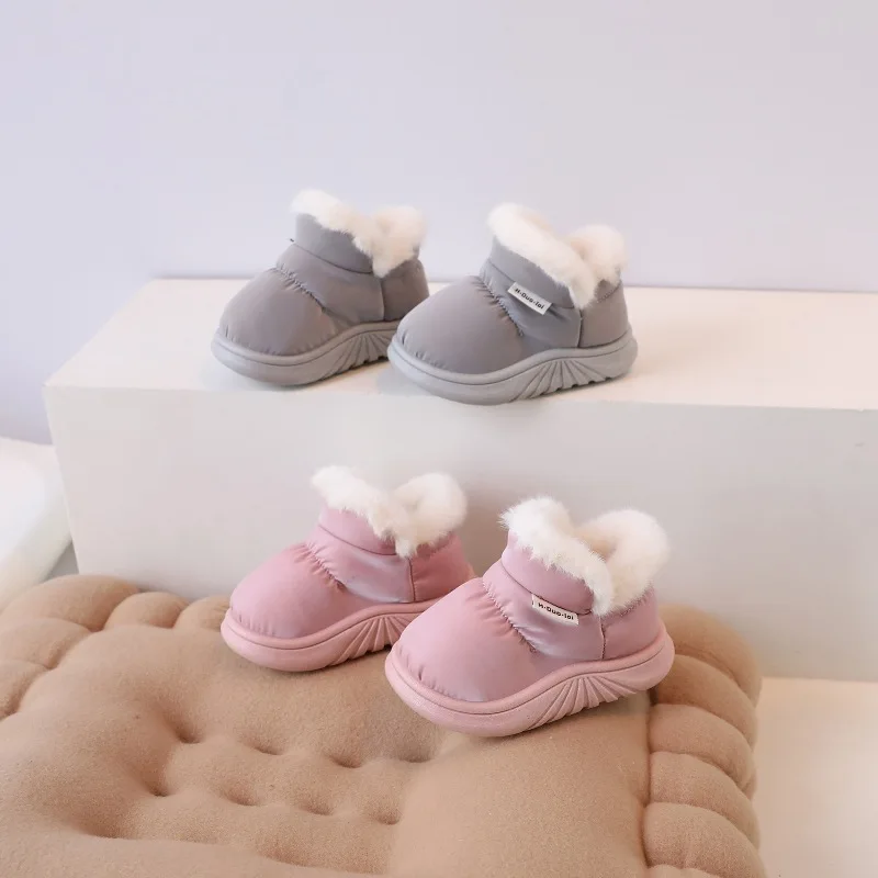 Winter New Baby Snow Boots Waterproof Baby Indoor Cotton Shoes Soft Sole Cotton Boots Outdoor for Boys and Girls