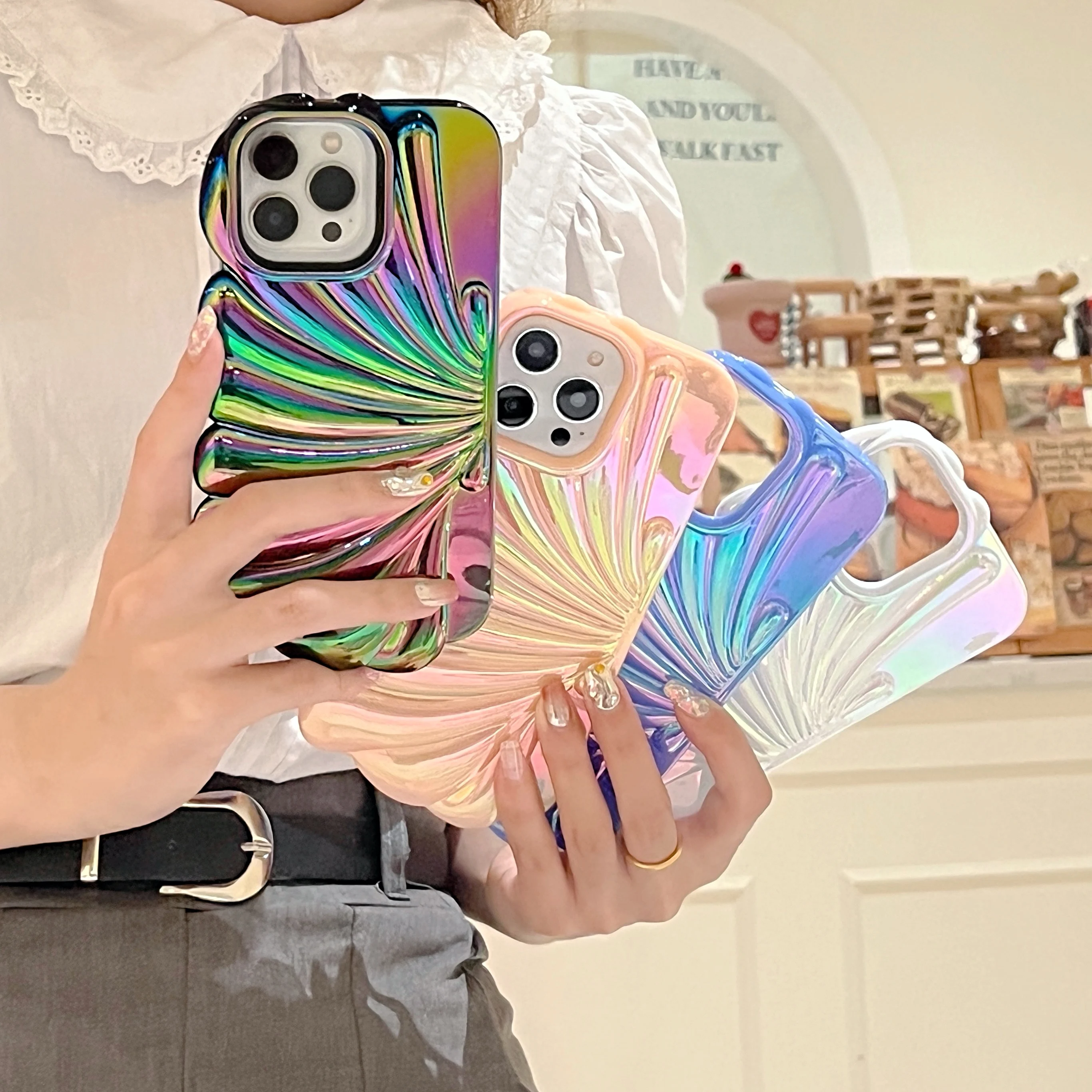 Two color colorful seashells Phone Case For iPhone 14 13 12 11 Pro Max Phone Cover