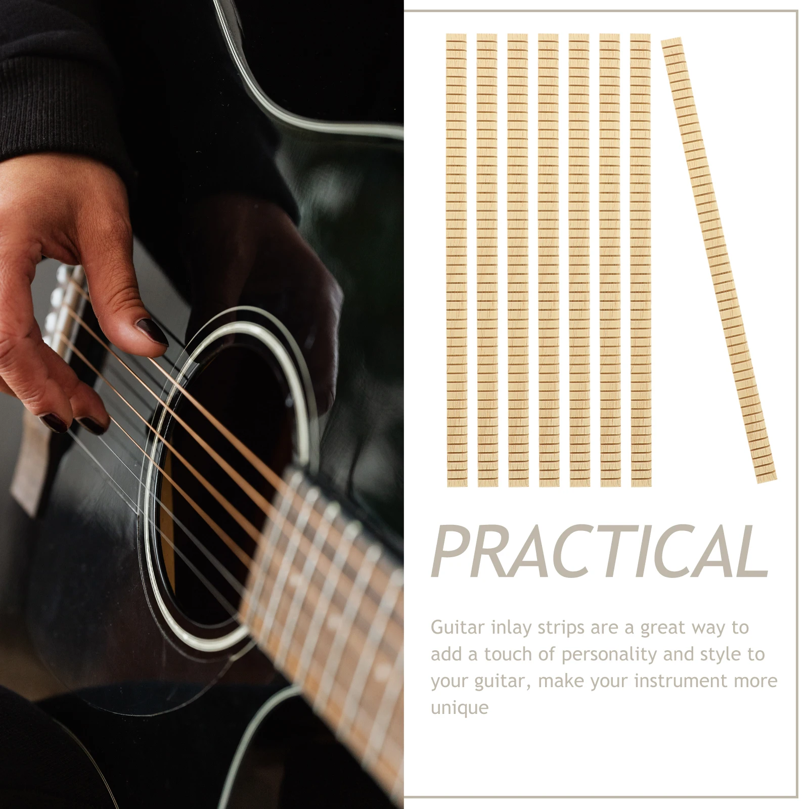 

8pcs Guitar Strips Wood Inlay For Binding Body Decor Luthier Supplies Ukulele Inlay Strips Guitar Decoration Instrument Parts