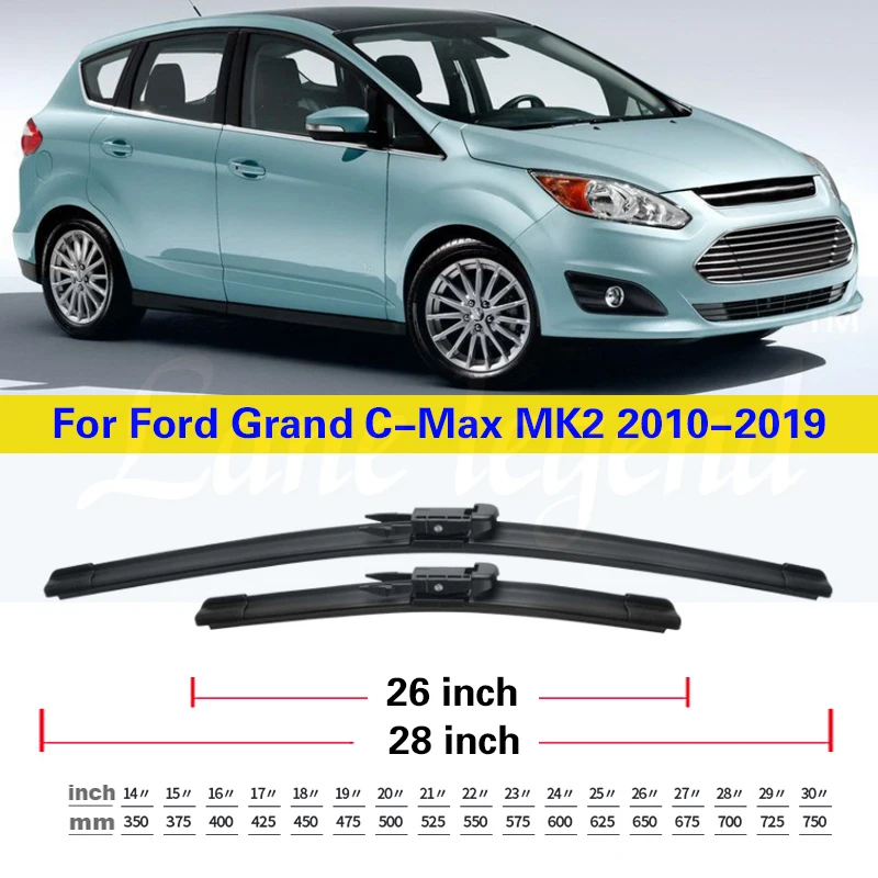 Wiper Front & Rear Wiper Blades Set For Ford C-Max Grand C-Max MK2 2010-2019 2011 2012 Windscreen Windshield Window 28\