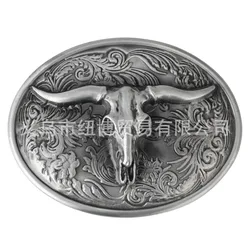 Elliptical Cowhead Belt Buckle Western Denim Style Waistband Accessories