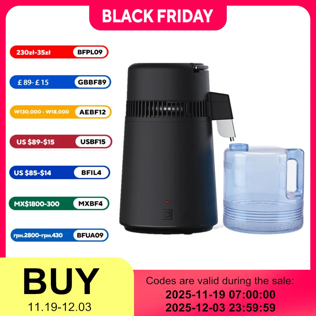 

Дистиллятор воды 750 Вт 4 л, бытовой аппарат для дистилляции чистой воды, фильтр очистителя воды из нержавеющей стали