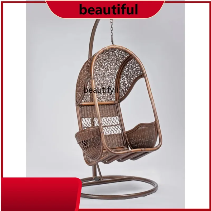 Courtyard Swing Rocking Chair Rattan Hanging Chair Balcony CradleV Bird's Nest Hanging Chair