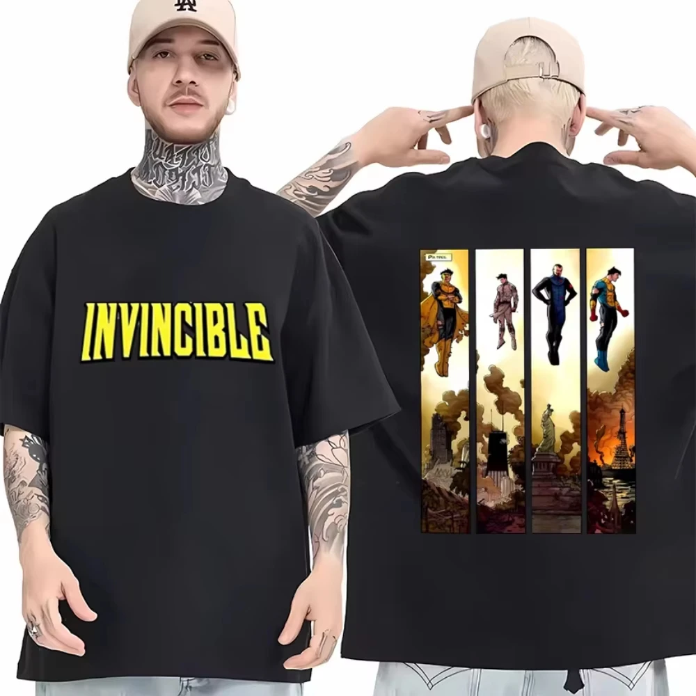 Invincible Variants Comfort Color Invincible Vs Conquest Printed T Shirt Men's Women Harajuku Oversized Cotton Vintage Clothes