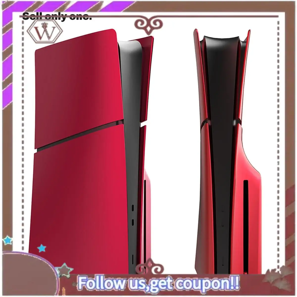 ABBG-Shell Replacement Faceplate Cover Plate Hard Plastic For Playstation 5 Slim For PS5 Console Disc Version B