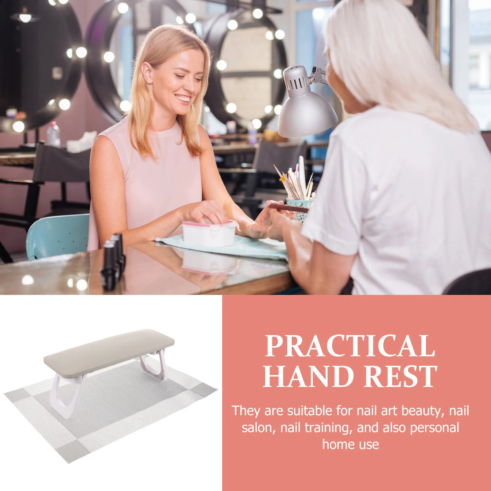 مسند يد للأظافر للتقليم، وسادة دعم مريحة للذراع، تصميم مريح خفيف الوزن مع مساحة تخزين لصالونات تزيين الأظافر يمكنك صنعها بنفسك في المنزل