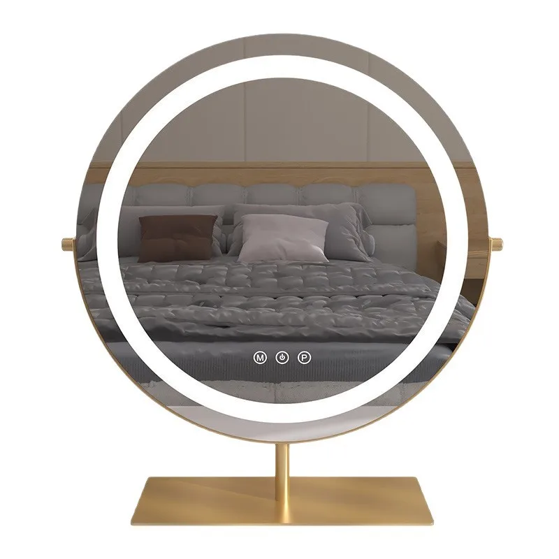 ZML Makeup Mirror Desktop Tabletop Dressing Home Mirror Luxury Sense Bedroom