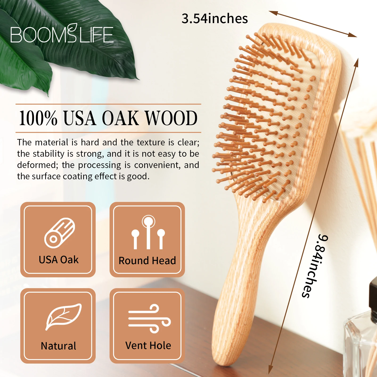 Profesional Wood Hair Brush Women Hair Combs Healthy Paddle Cushion Massage Hairbrush Wooden Comb  Hair Care Barber Accessories