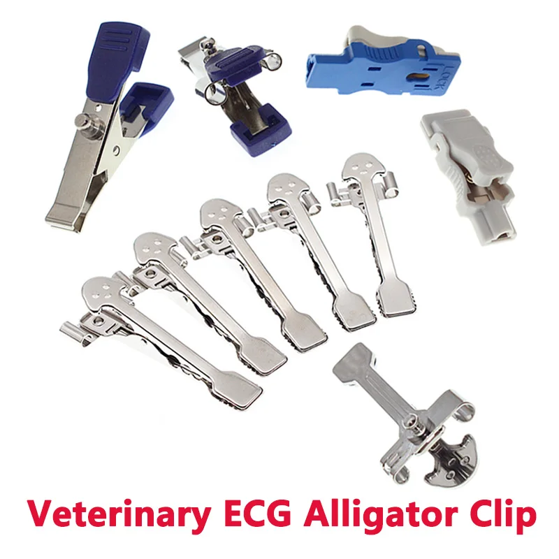 Veterinary ECG Alligator Clip EKG Clamp Electrodes For Animal Medical Cables Din 3.0 Banana 4.0 or Snap 4.0 Grabber.