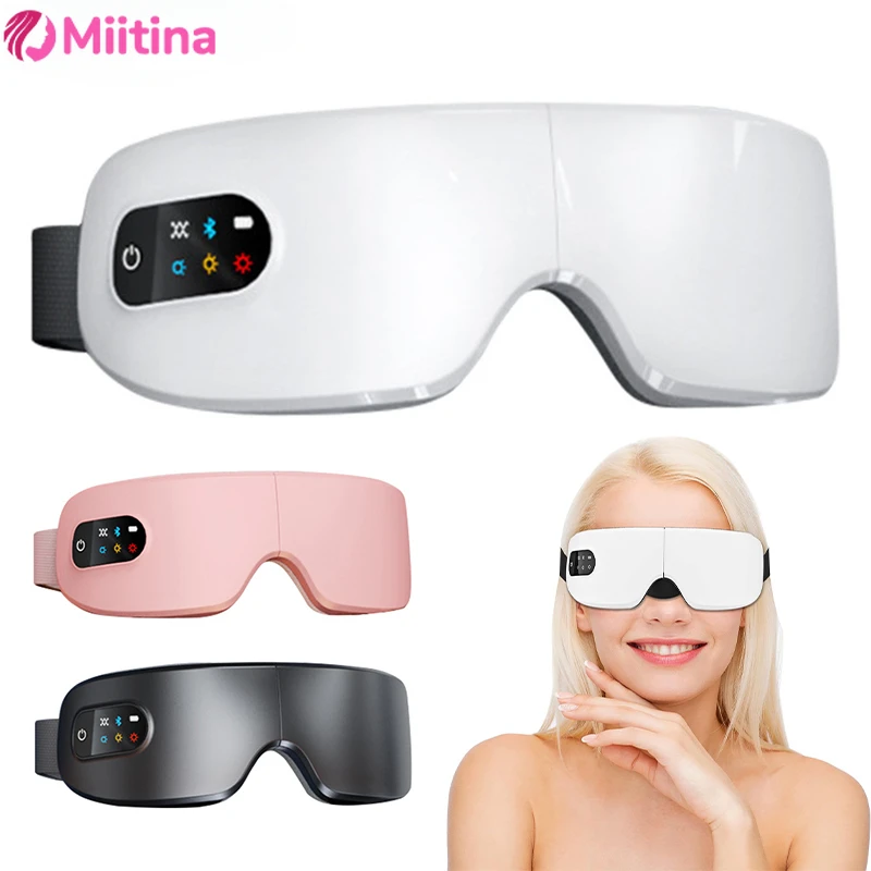 Elettrico Smart Eye Massager Airbag Vibrazione Riscaldamento Musica Bluetooth Allevia l'affaticamento e le occhiaie Strumento per la cura degli occhi