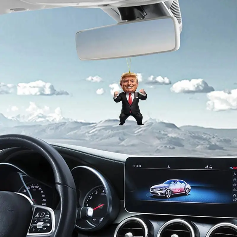 Presidential Rear View Decoration 2D Acrylic Car Decoration Pendant Cute And Interesting Small Ornaments Car Accessories