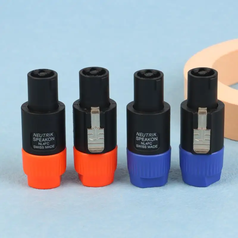 

2 шт. светодиодный адаптер питания переменного тока, удлинитель, высокое качество NL4FC Speakon, прямой адаптер для крепления на панели, синий, оранжевый