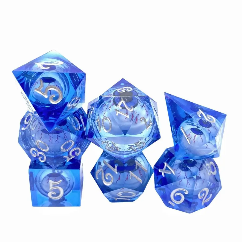 7Pcs Resin Dices Set Dice Games Set Number Game Entertainment Toy Family Table Game for Party Favors Wedding Entertainment