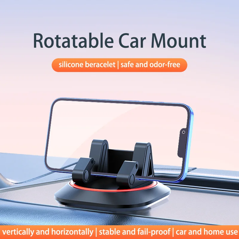 

Universal 360° Rotatable Car Phone Holder One Hand Use Strong Adhesive Dashboard Stand for 4.0-6.5 inch Mobile phone