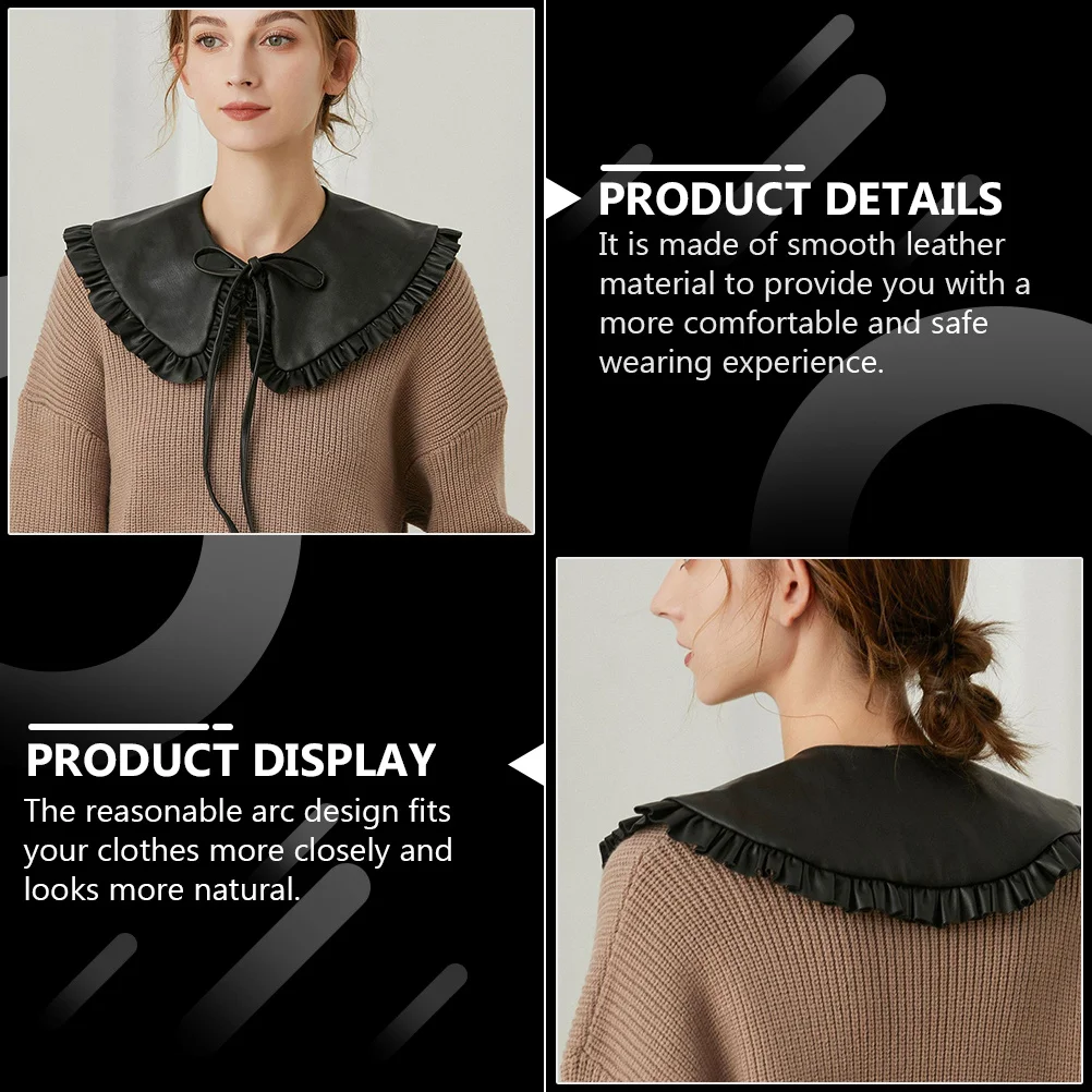 

1pc Ruffled Shawl Smooth Decorative Shirt Collar Women Clothing Accessory Fake Collar Costume Jewelry