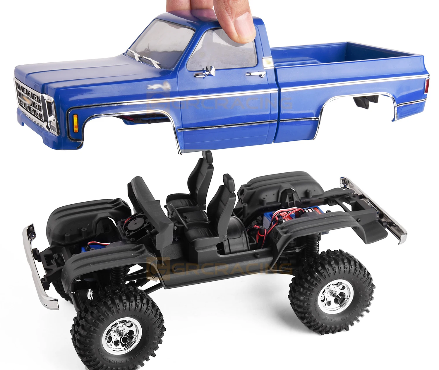 車用の3Dインテリアシートとフェンダー,rcクローラー,traxxas TRX-4M車,chevsderk10のアップグレードパーツ,1セット,18 rc