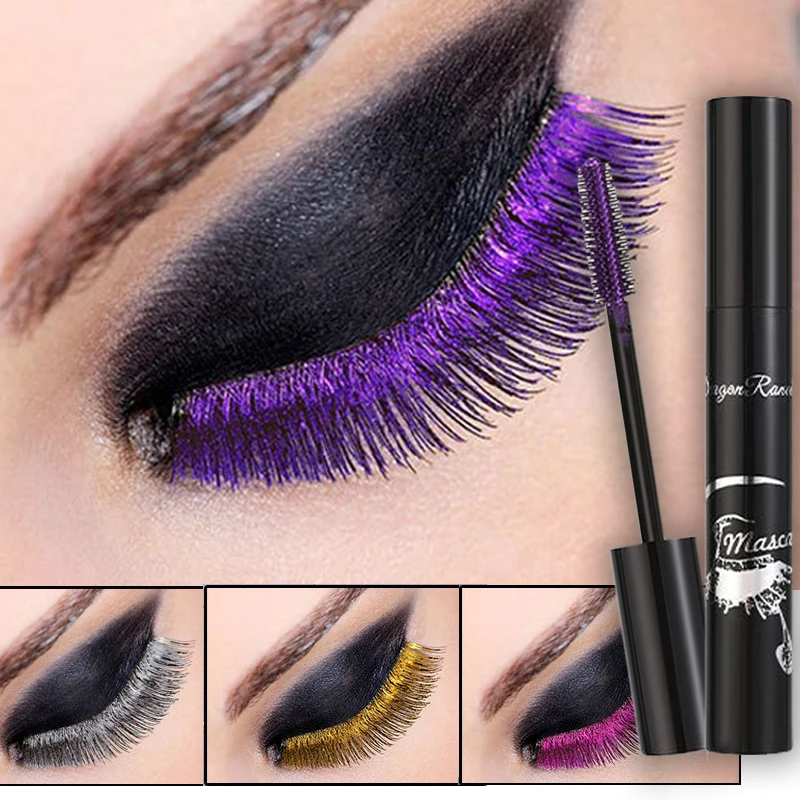 Máscara colorida impermeable, azul, púrpura, perla, maquillaje de ojos denso, bronce, Diamante fino, plateado, crema, cosméticos, maquillaje