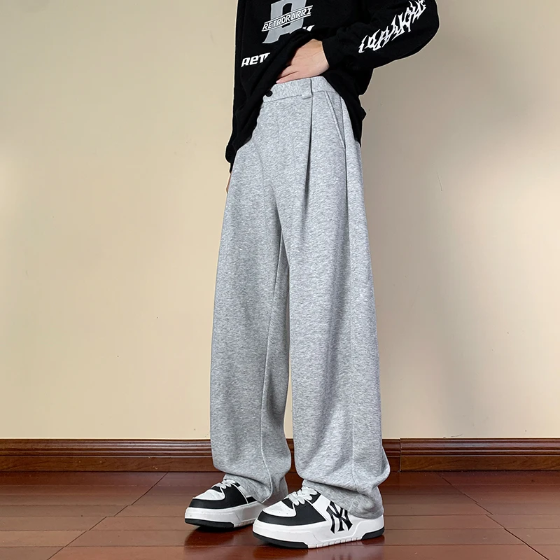 

2025 Solid Color Plus Size Sweatpants for Men Oversized Elastic Waist Joggers Loose Fit Casual Lounge Pants & Comfortable M-5XL