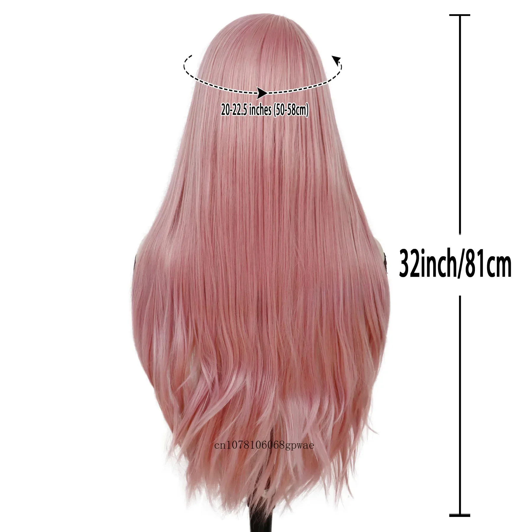 شعر مستعار كوسبلاي بينك ذو مظهر طبيعي شعر صناعي بطول 32 بوصة باروكات مستقيمة للنساء والفتيات فستان تنكري للحفلات مقاوم للحرارة
