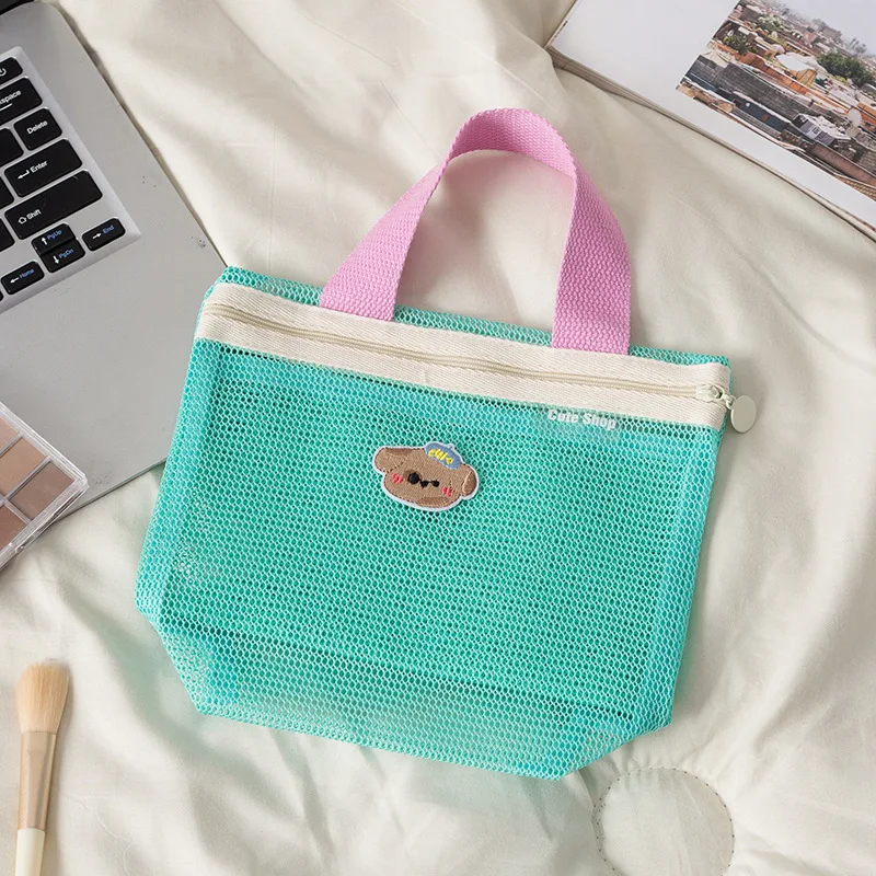 سعة كبيرة العناية بالبشرة حقيبة التخزين المرأة حقيبة مستحضرات التجميل فرشاة للمكياج أحمر الشفاه أدوات الزينة شبكة حقيبة التخزين شفافة #5