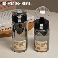 1/2/4/8PCS Water Bottle Plastic Portable Water Cup with Tea Compartment Outdoor Student Sports Cups BPA Free Water Bottle