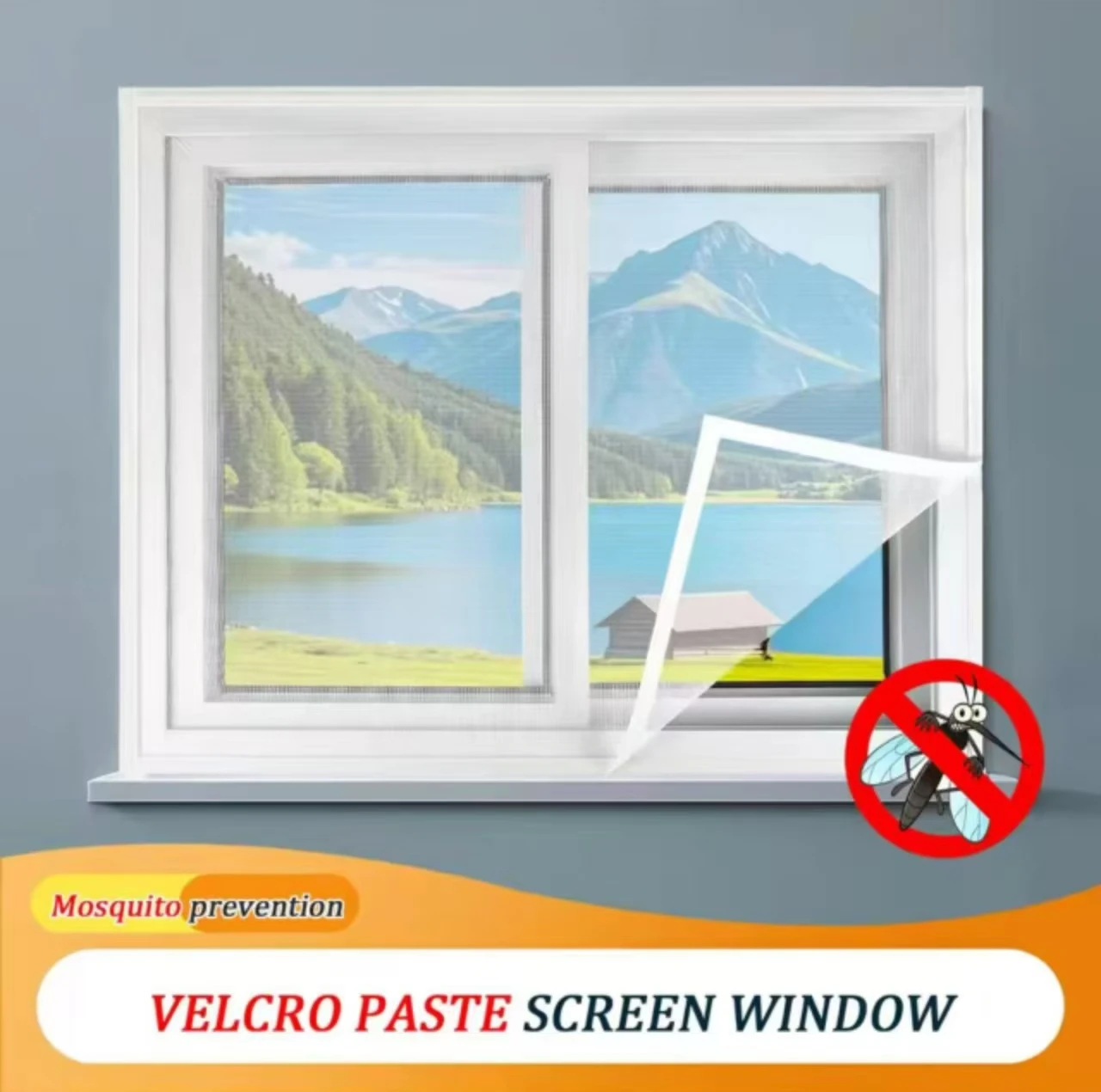 Self-Installed Window Screen Mesh, Anti-Mosquito and Fly Insect-Proof Fine Mesh, Breathable and Light-Permeable Window Screen, N