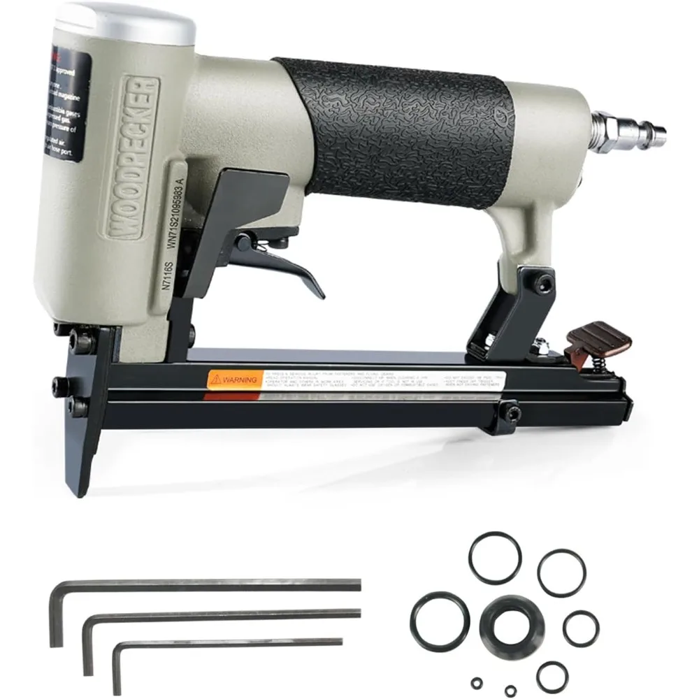 

Woodpecker N7116S 22 Gauge Rapid Pneumatic Upholstery Stapler Adjustable Frequency Air Power Fine Wire Staple Gun 3/8-Inch Crown