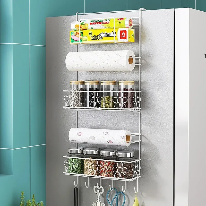 Kitchen Organizer Side Shelf Fridge Wall Hanger Storage Rack Bottle Refrigerator Shelf Spice Organizer Kitchen Storage Gadgets