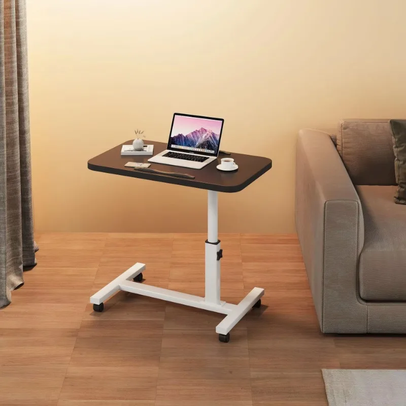 Adjustable Bedside Laptop Table Portable Lightweight Wooden Computer Table with Wheels Folable Design Easy to Move