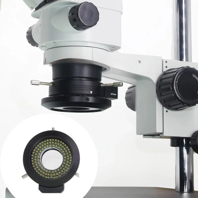 108-LED Polarized Light Source Industrial Vision Inspection Lamp for Monocular Video CCD Microscopes Anti-Glare Uniform Lighting
