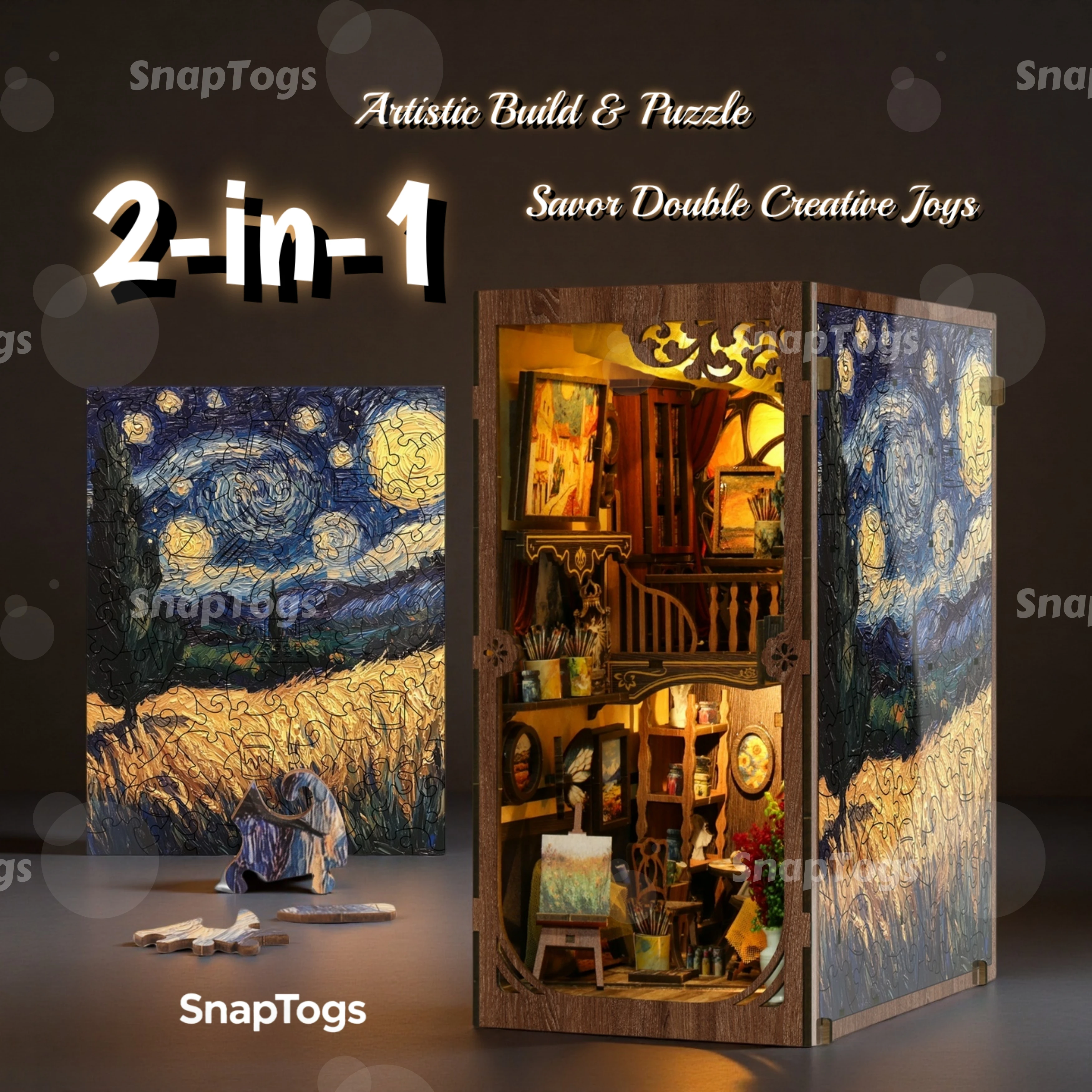 

SnapTogs A World Within The Frame DIY Miniature House Booknook Roombox Build Your Microscopic Dollhouse Creative Gift