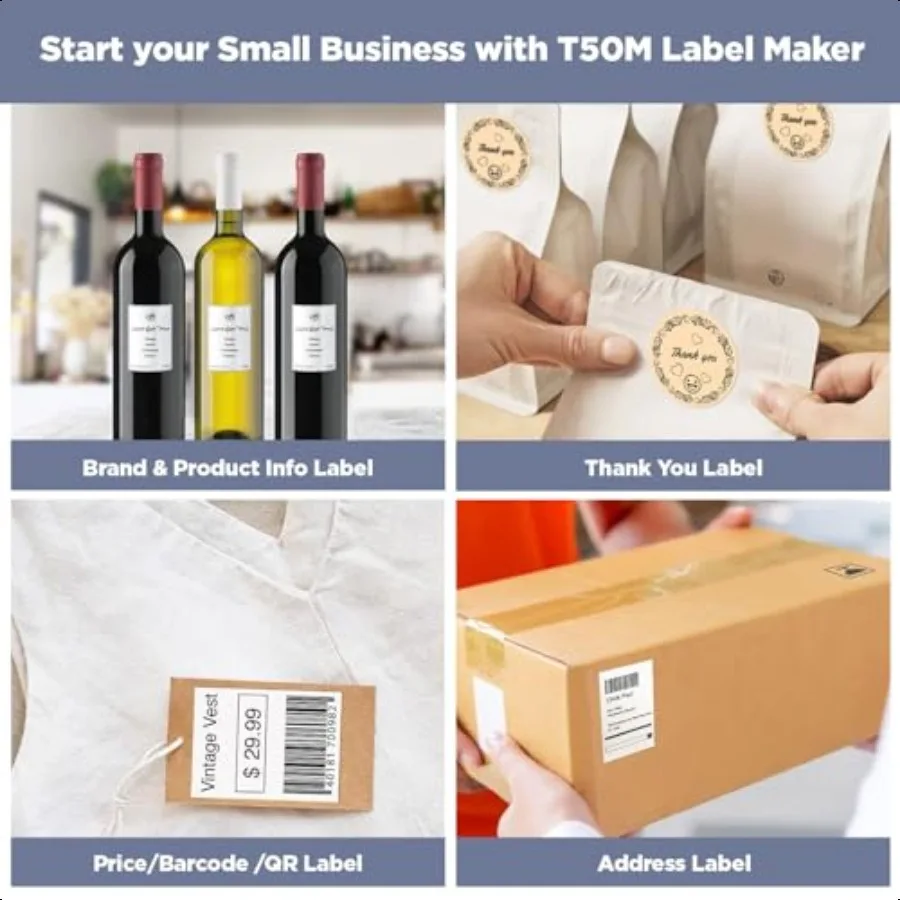 T50M 시리즈 라벨 메이커 테이프 원형 사이즈 2'' 140 라벨 롤 정품 라미네이트 열 라벨 테이프 리필 방수 오일프루프