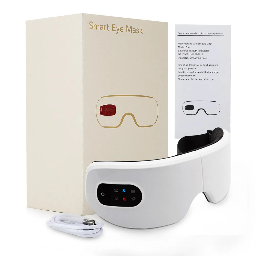 Eye Massager 6D Smart Airbag Vibration Eye Care Instrument Hot Compress Eye Massage Glasses Fatigue Pouch & Wrinkle