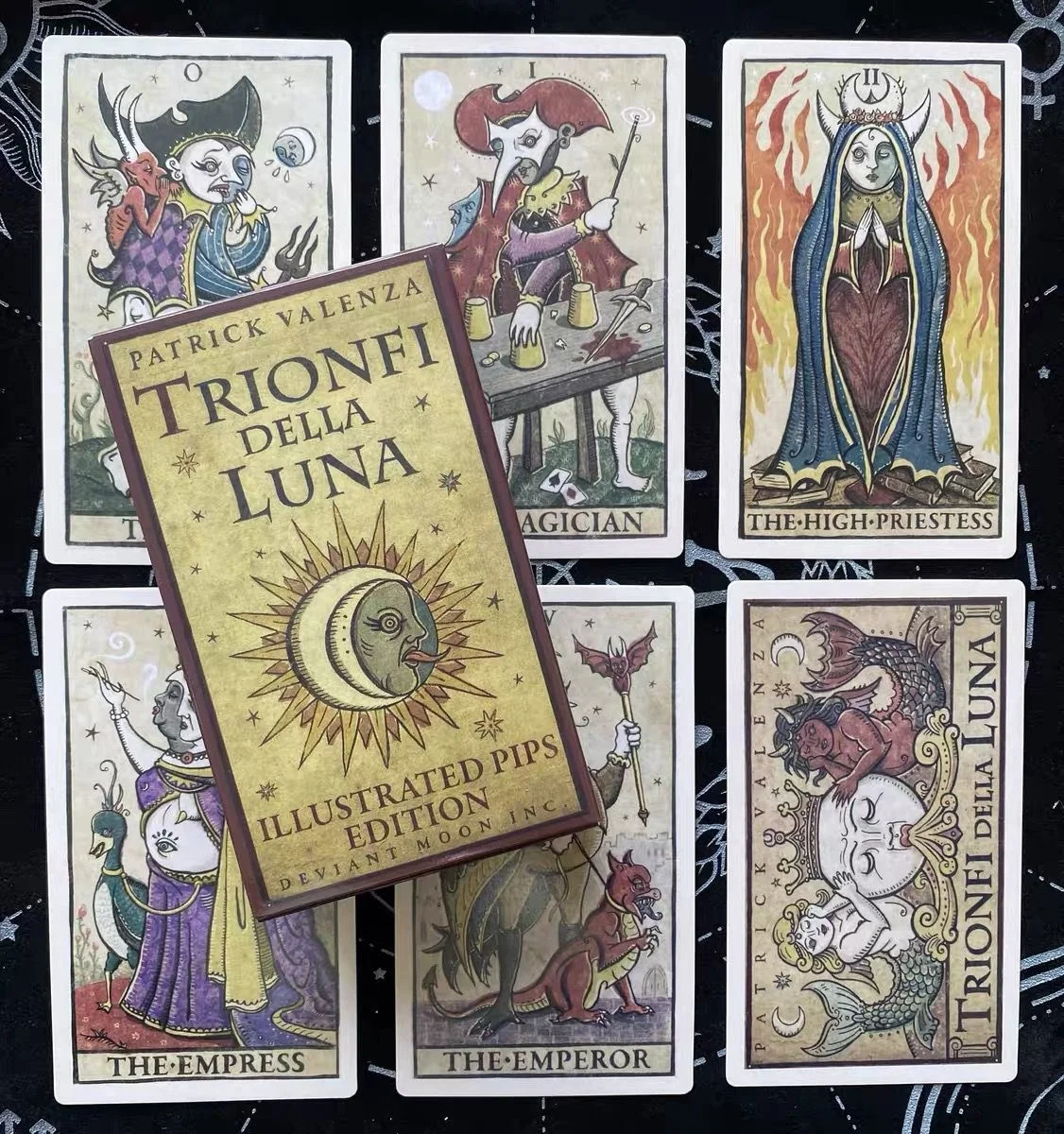 Trionfi della Luna Tarot 78 Card Deck z przewodnikiem PDF Wróżenie Gra karciana Podróż Cersion Odwrócona czakra Planeta Zodiak