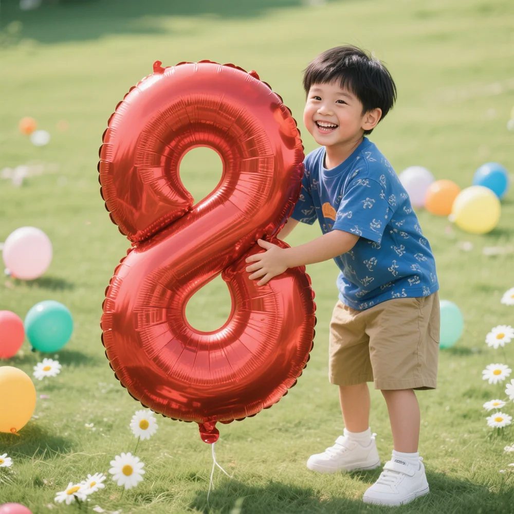 

40inch Big Red Foil Helium Number Balloons Happy Birthday Party Decorations Wedding Valentines Day Anniversary Date Decor